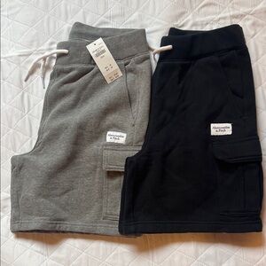 abercrombie kids Gray (NWT) and Black Cargo Sweat Shorts